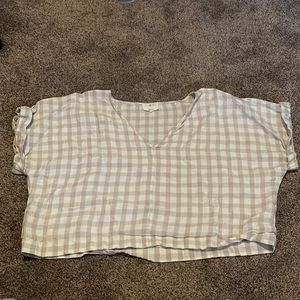 Lou & Grey cropped gingham top, Sz XL